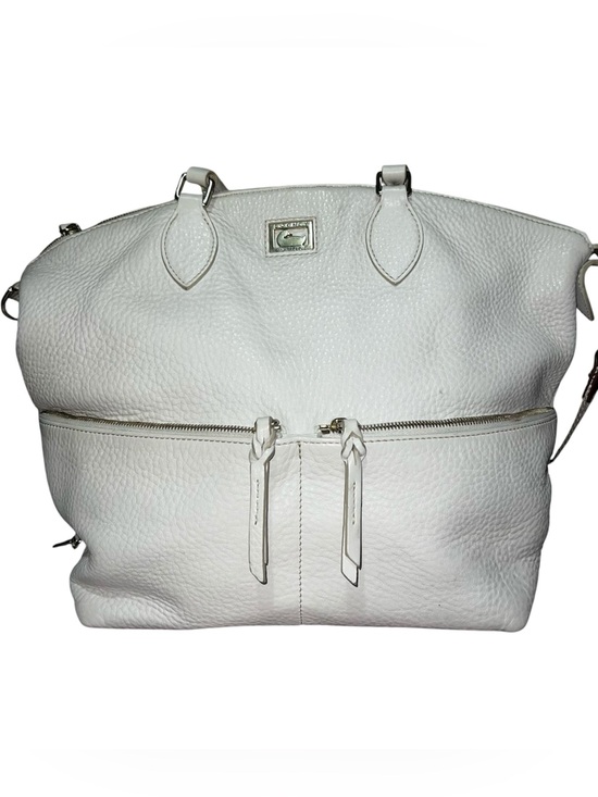 Dooney & Bourke Handbags - Dooney & Bourke White Pebble Grain Leather Tote Satchel Hand Bag for Women